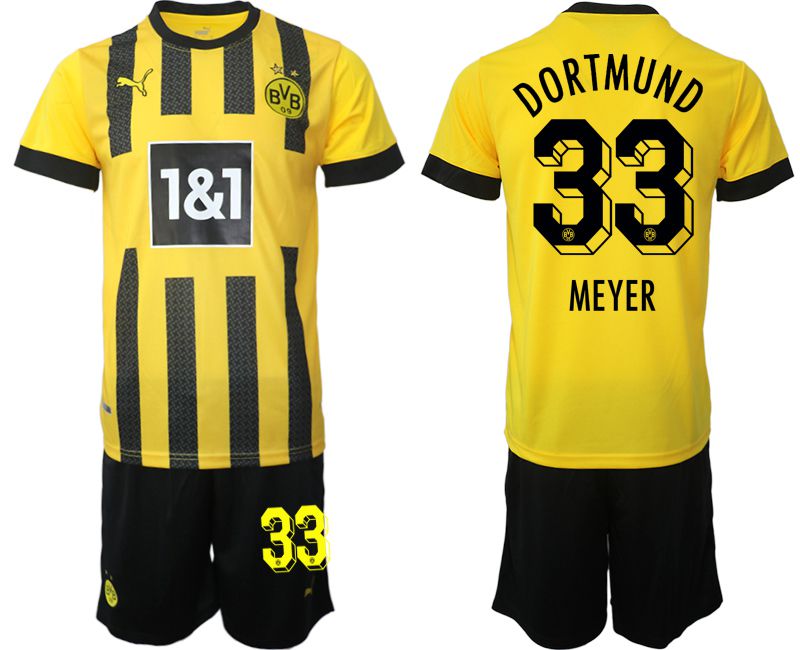 Men 2022-2023 Club Borussia Dortmund home yellow 33 Soccer Jersey